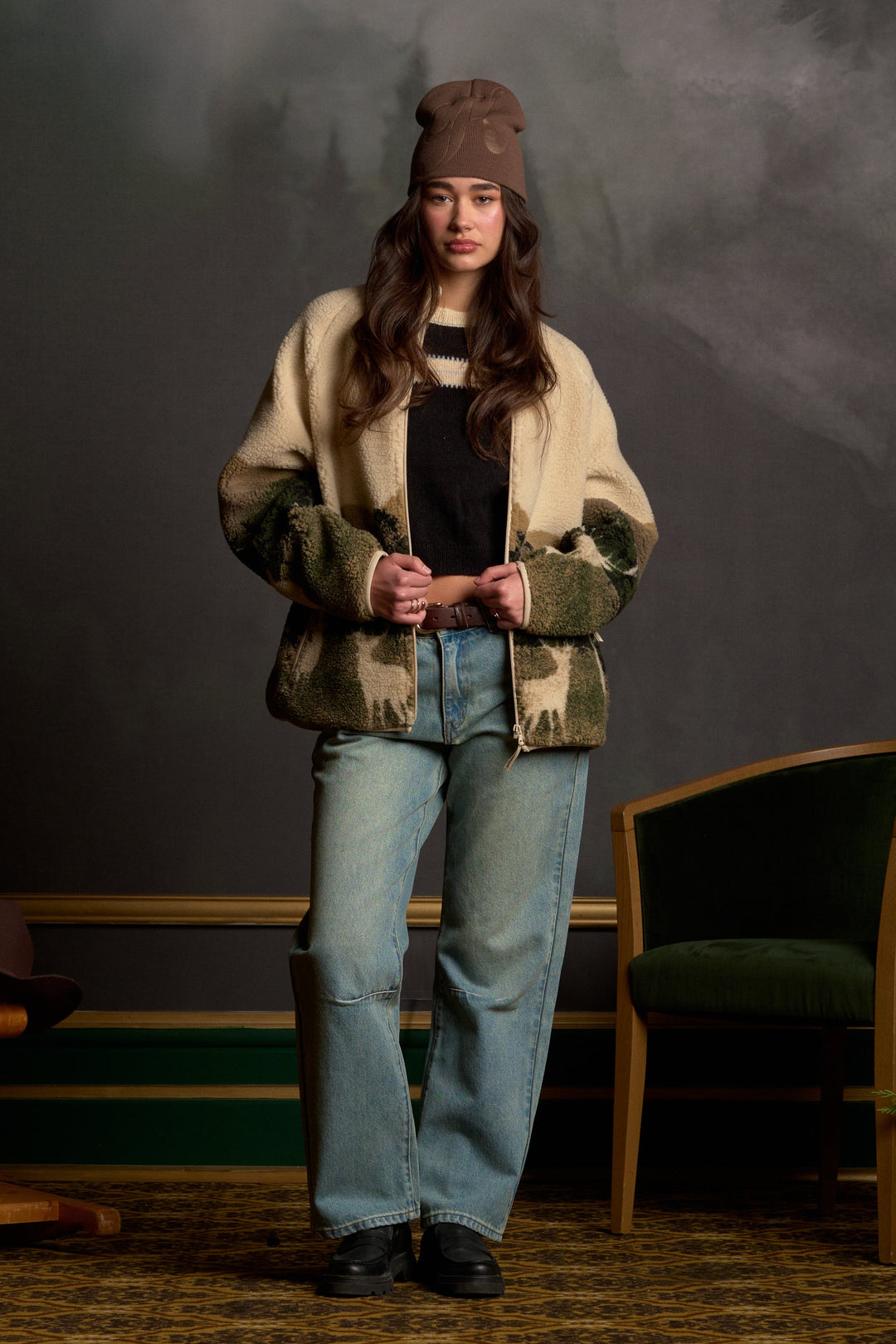 Printed Sherpa Jacket - Unisex
