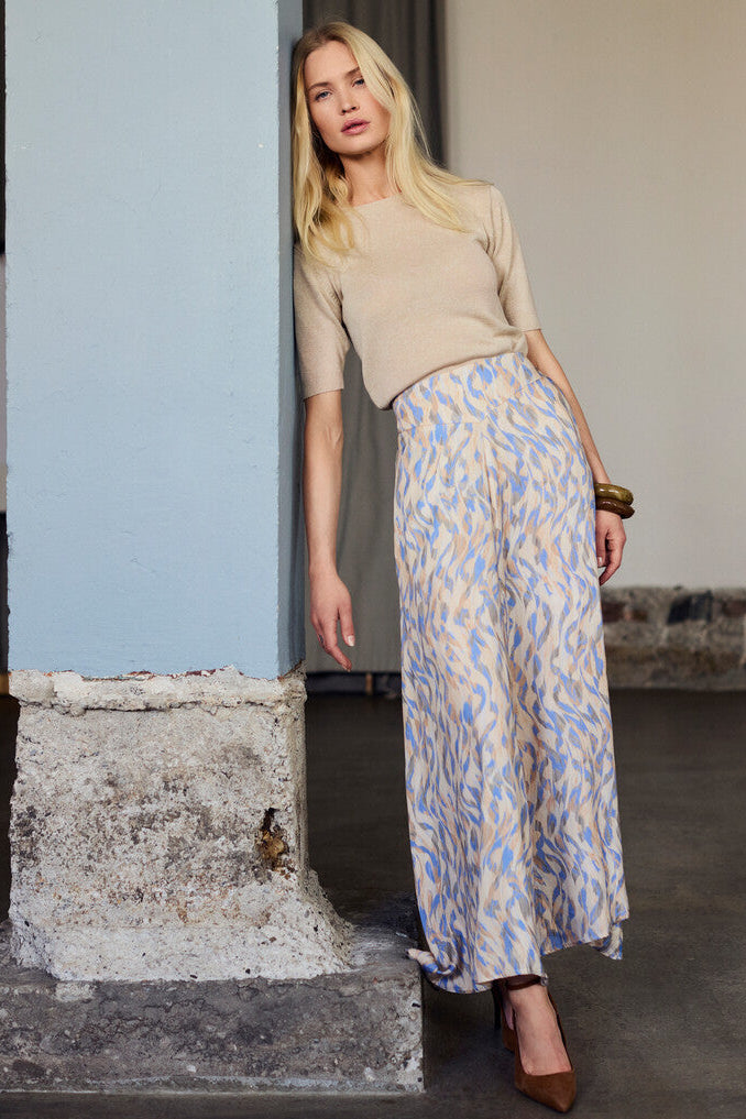 Printed Maxi Skirt - Paintbrush
