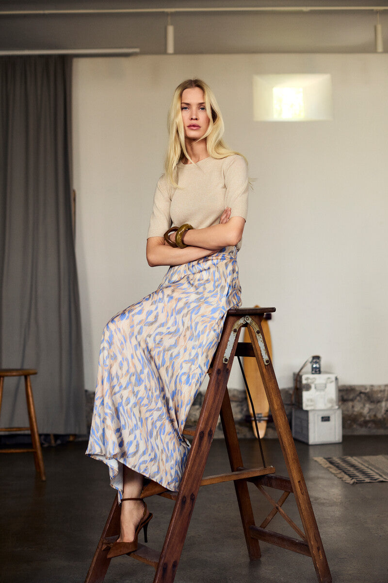 Printed Maxi Skirt - Paintbrush