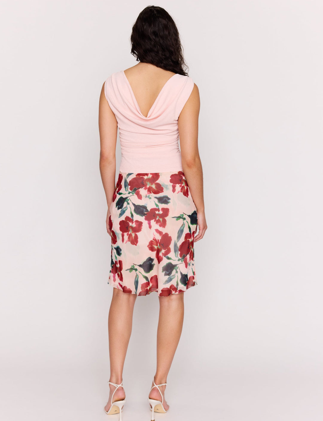 Arabella Bias Slip Skirt - Red Floral