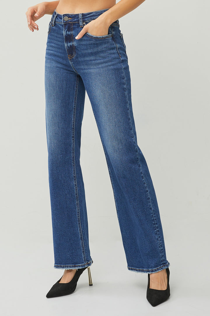 Plus Size Highrise Straight Jeans - Dark