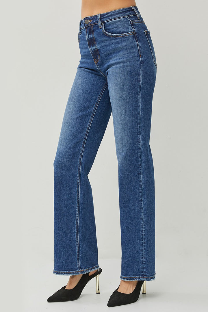 Plus Size Highrise Straight Jeans - Dark