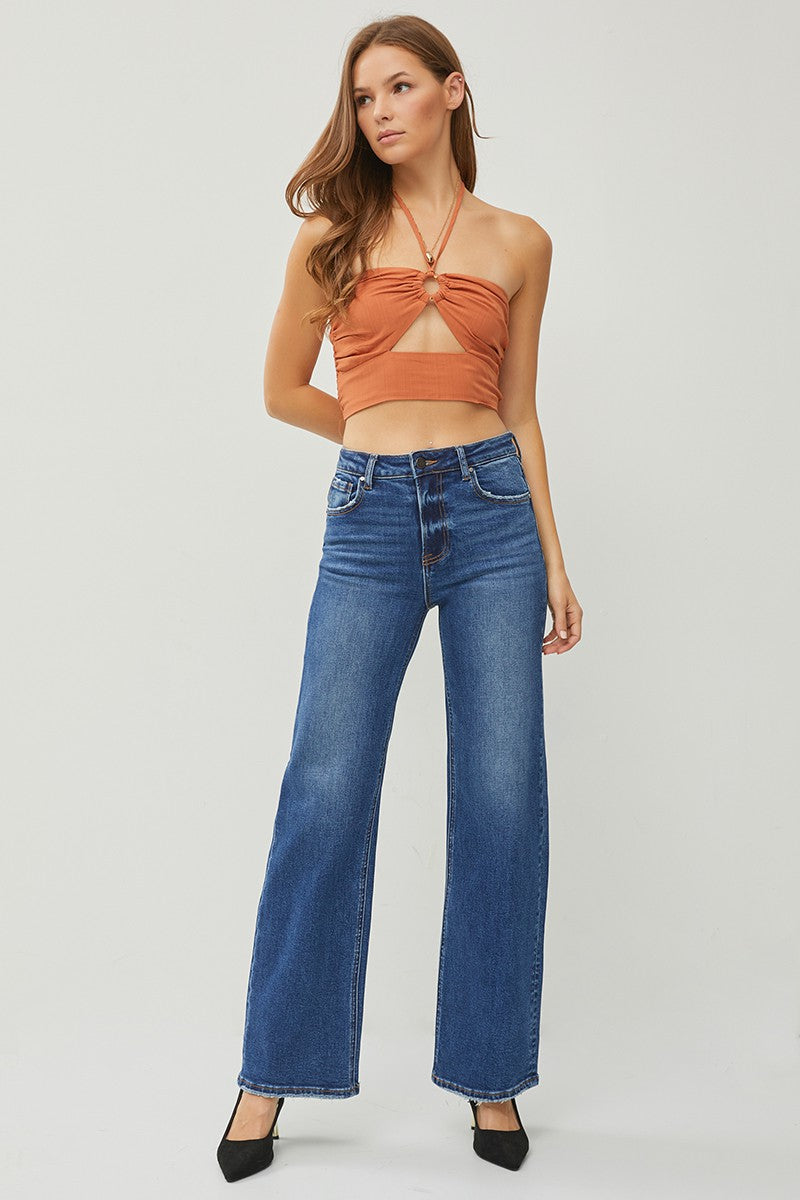 Plus Size Highrise Straight Jeans - Dark