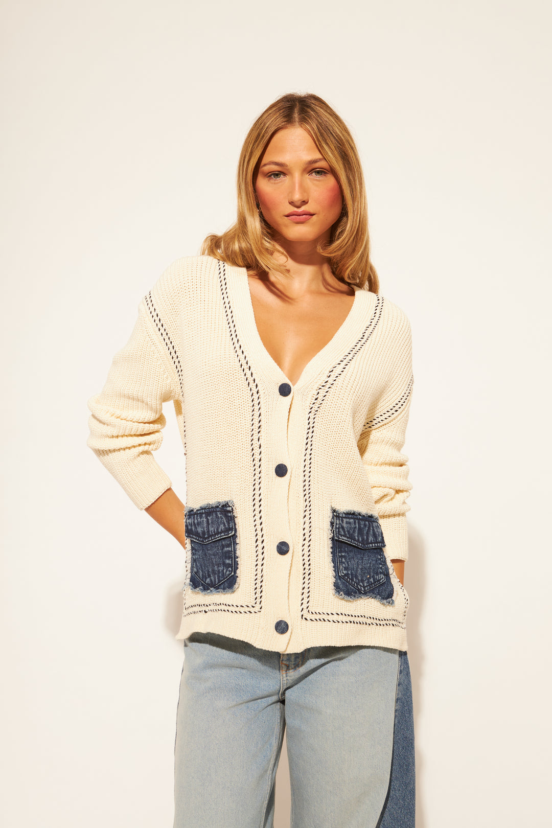 Designer Cardigan - Selvedge Denim