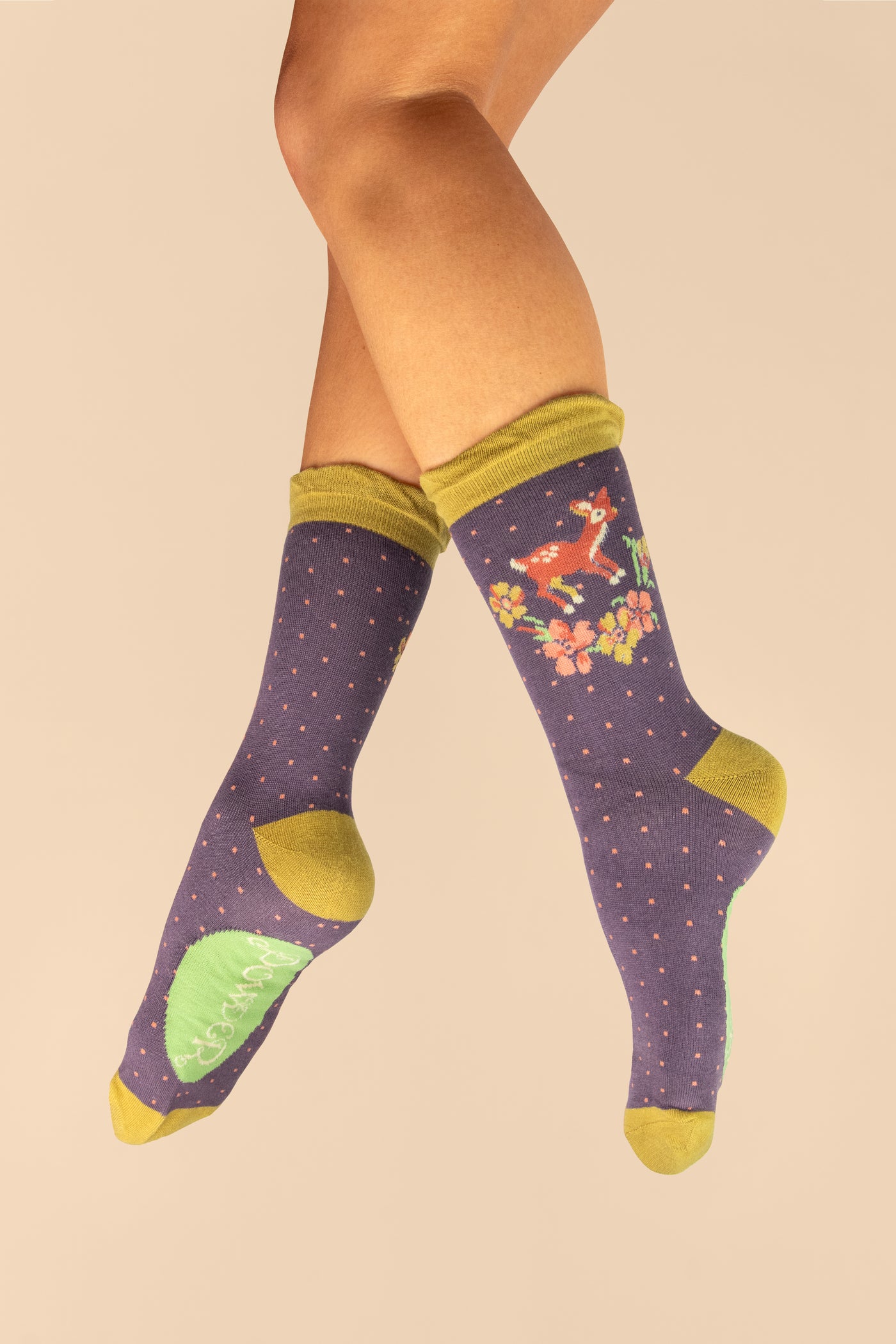 Vintage Fawn Bamboo Ankle Socks - Lilac