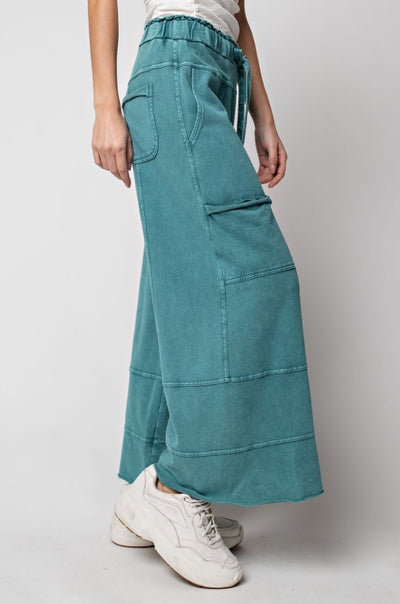 Mineral Washed Wide Leg Pants