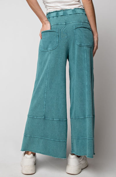 Mineral Washed Wide Leg Pants