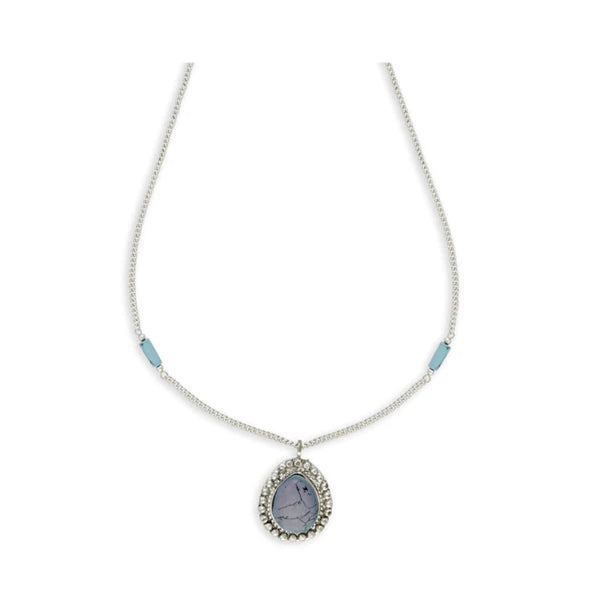 Necklace with a pendant on a white background