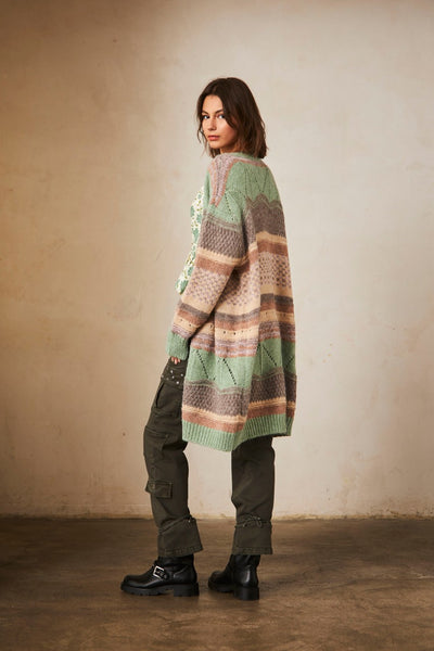 The Ako Oversized Cardigan - Green