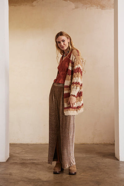 The Kande Cardigan - Brown Multi