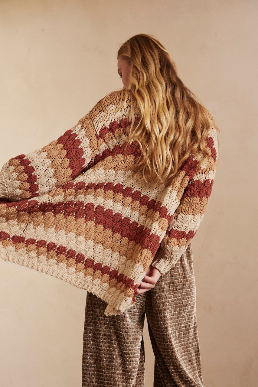 The Kande Cardigan - Brown Multi