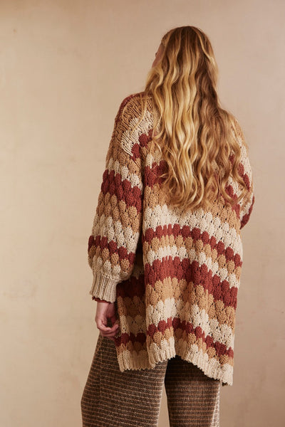 The Kande Cardigan - Brown Multi