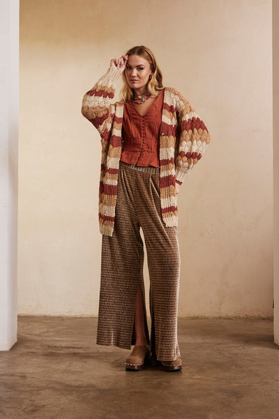 The Kande Cardigan - Brown Multi