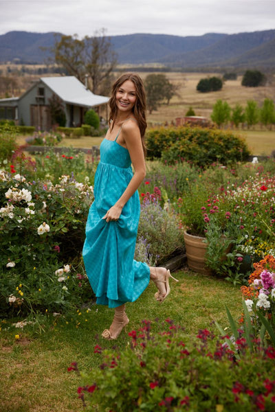 Lucille Strappy Maxi Dress - Teal