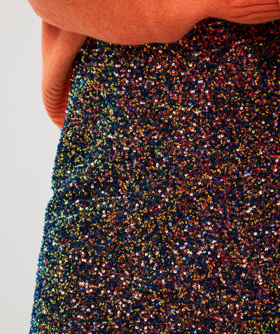 Multi Color Midi Sequin Skirt