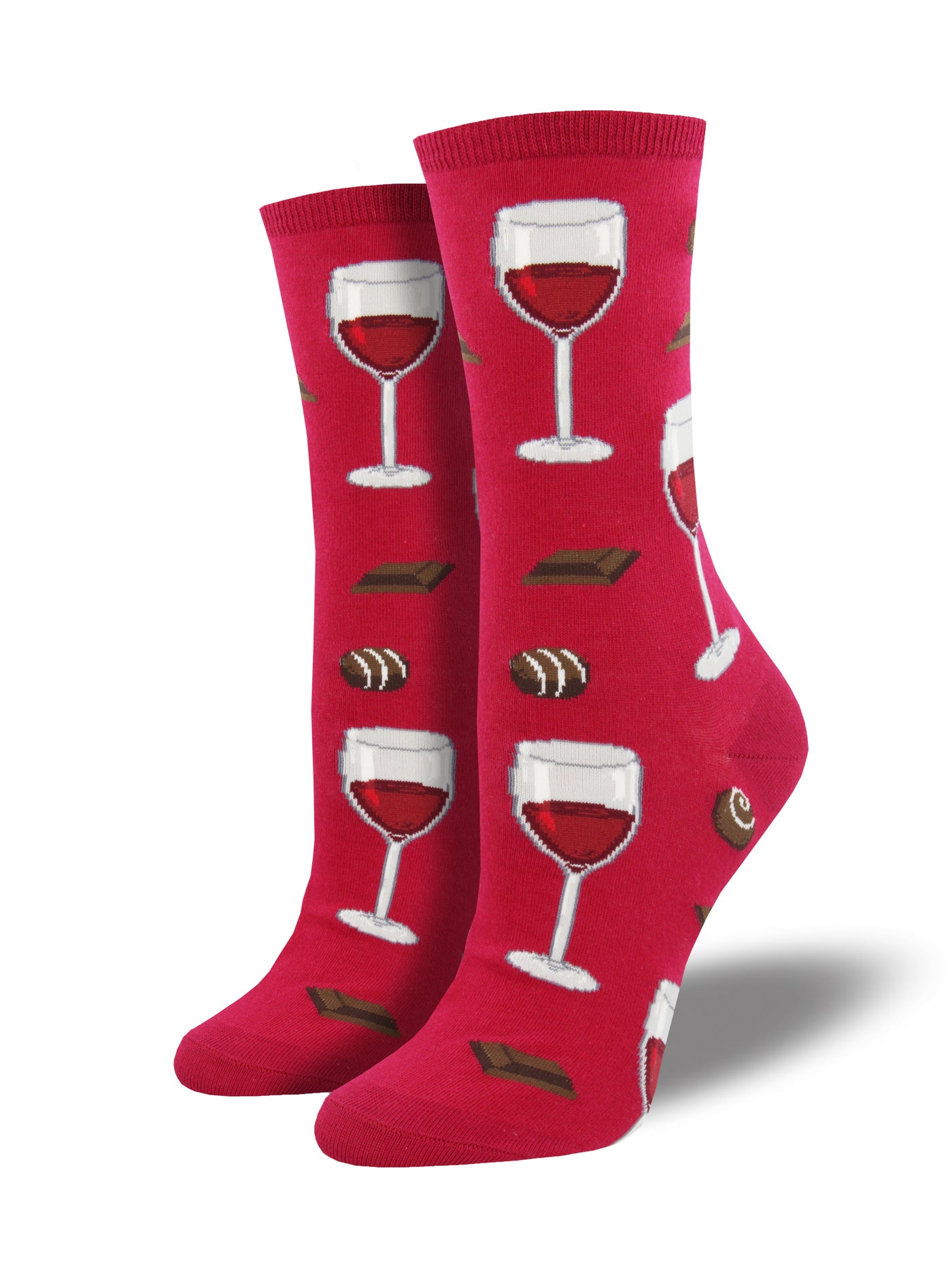 Ladies Time To Wine Down Socks - Berry