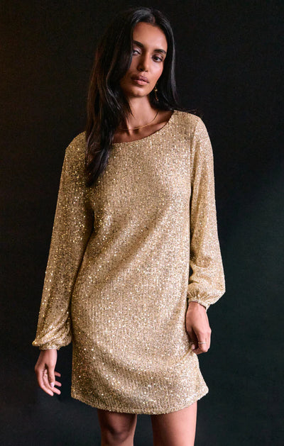 Andromeda Sequin Mini Dress - Champagne