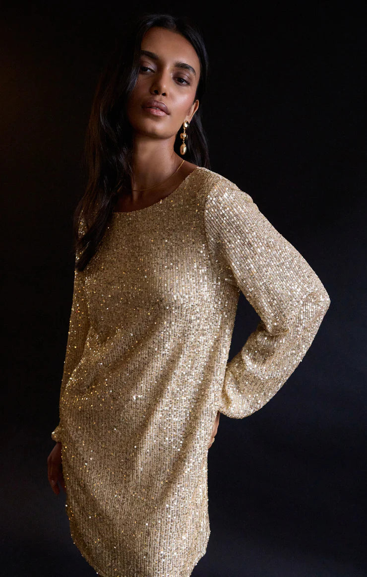 Andromeda Sequin Mini Dress - Champagne