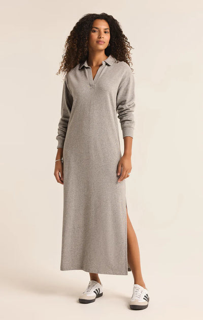 Aspen Maxi Sweatshirt Dress - Classic Heather Grey