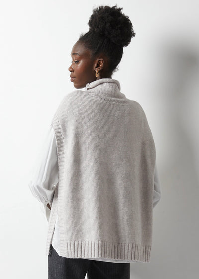 Mouline Poncho - Marl grey