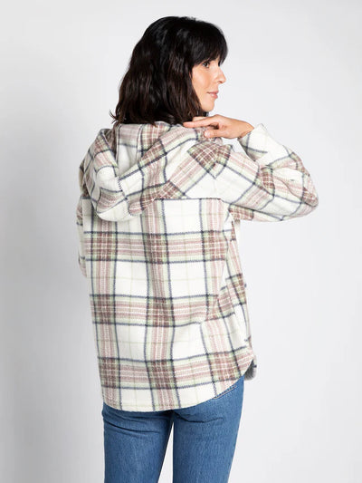 Almira Jacket - Navy Mauve Green Plaid