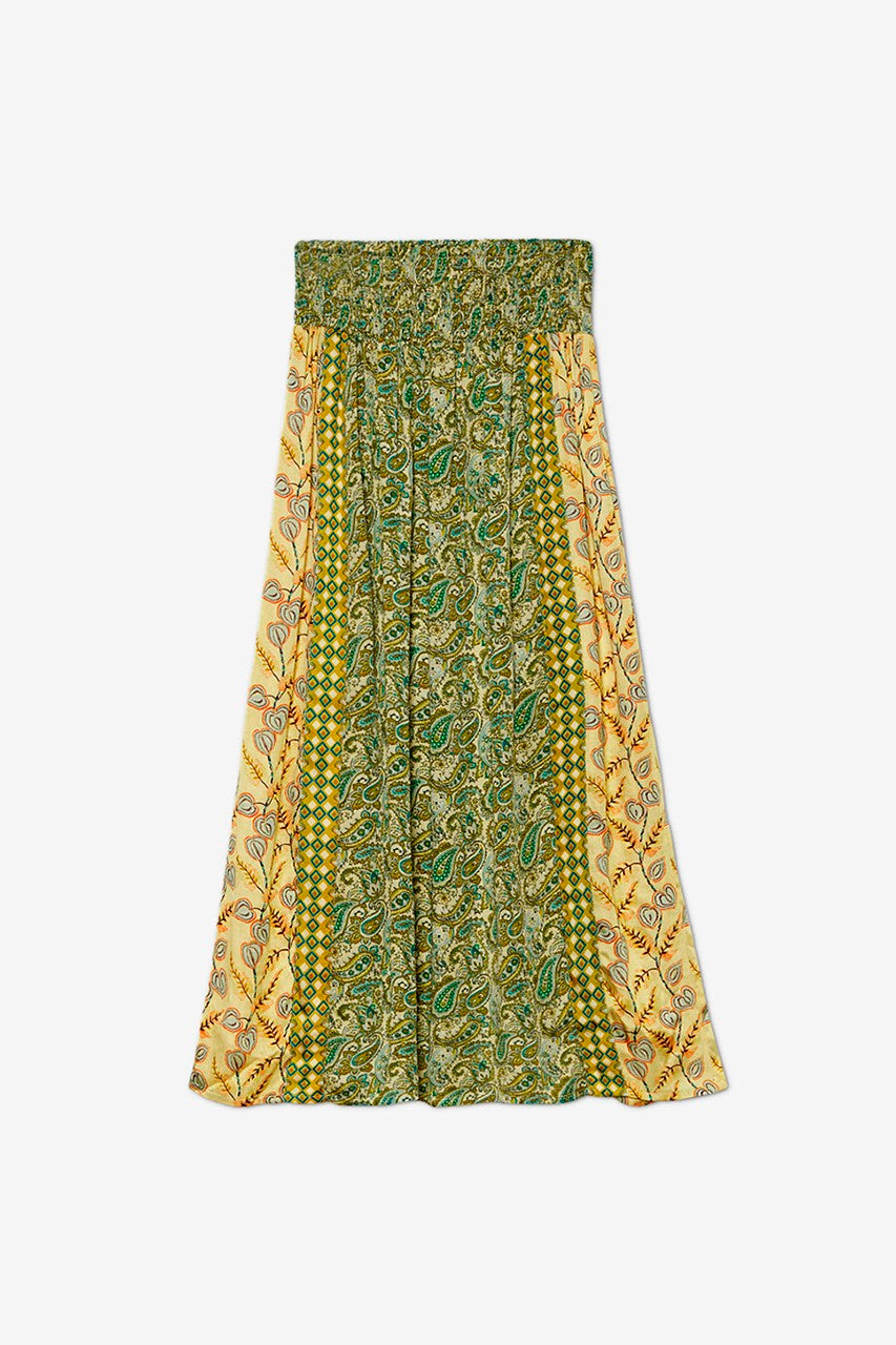Paisley Midi Skirt - Green