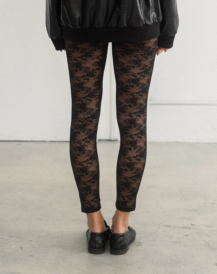 Linda Lace Leggings - Black