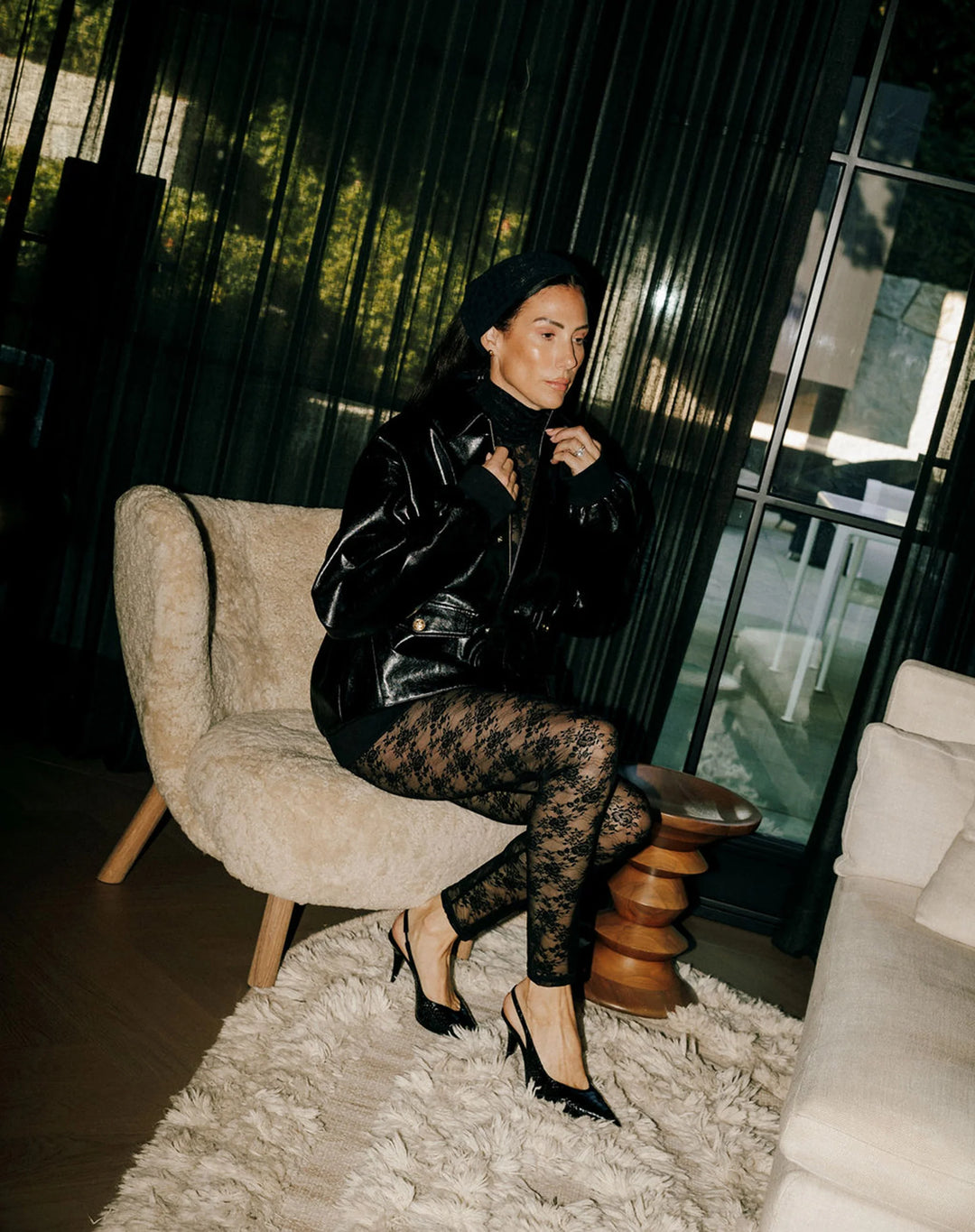 Linda Lace Leggings - Black