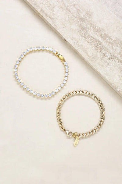 Crystal & Chain Link Bracelet