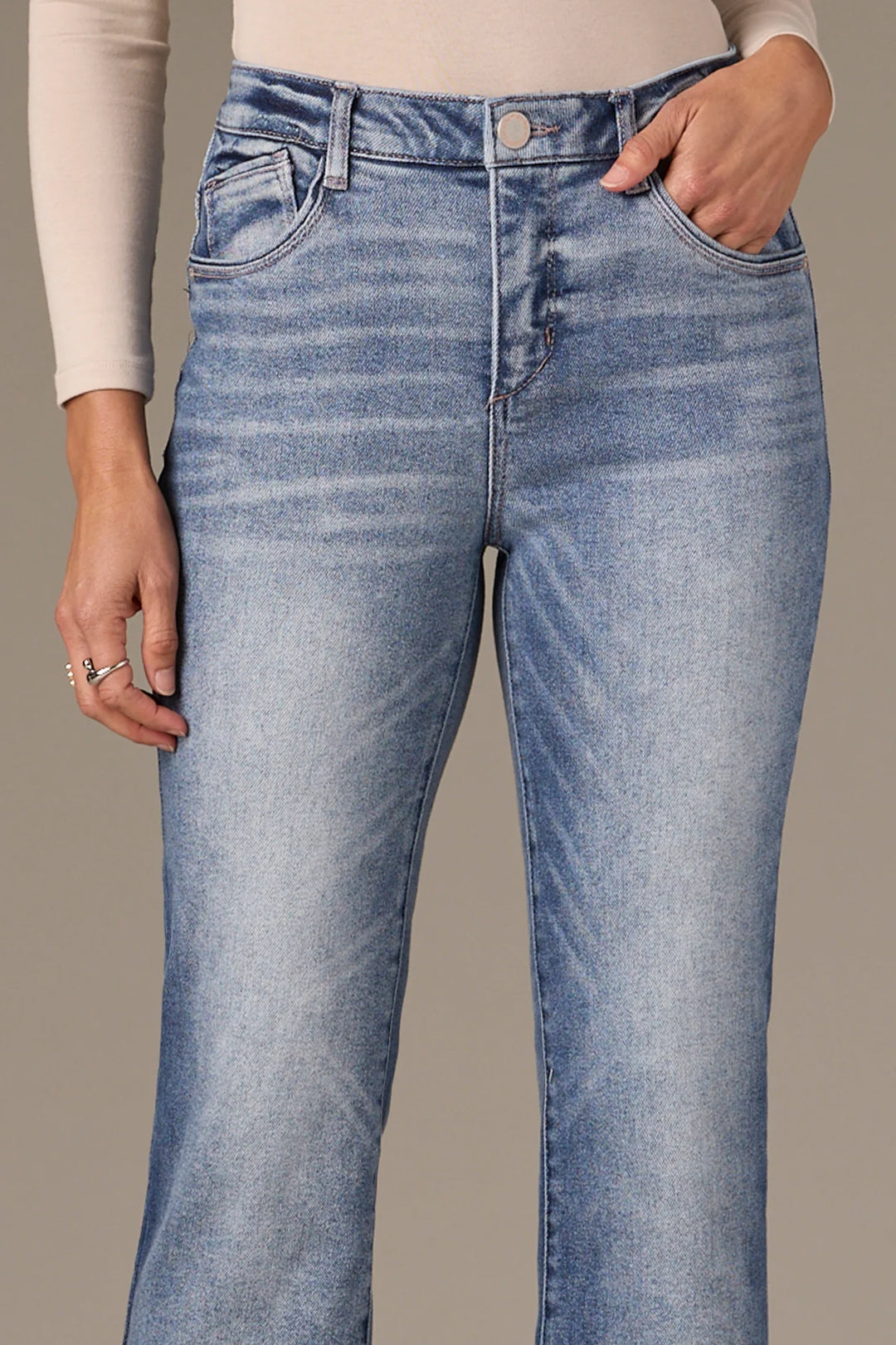 Bennett High Rise Barely Boot Jeans - Light Blue Denim