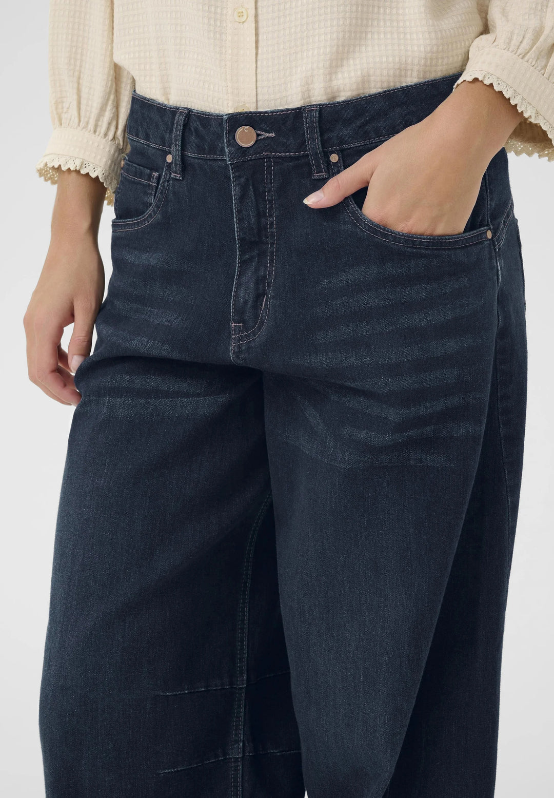 Bahren Ankle Relaxed Jeans - Garland Dark Blue denim
