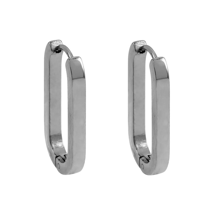 Rounded Corners Rectangular Hoop Earrings