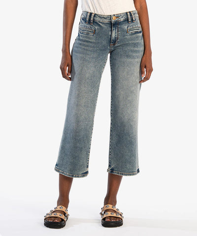 Charlotte Mid Rise Wide Leg Jeans - Relative with Medium Wash