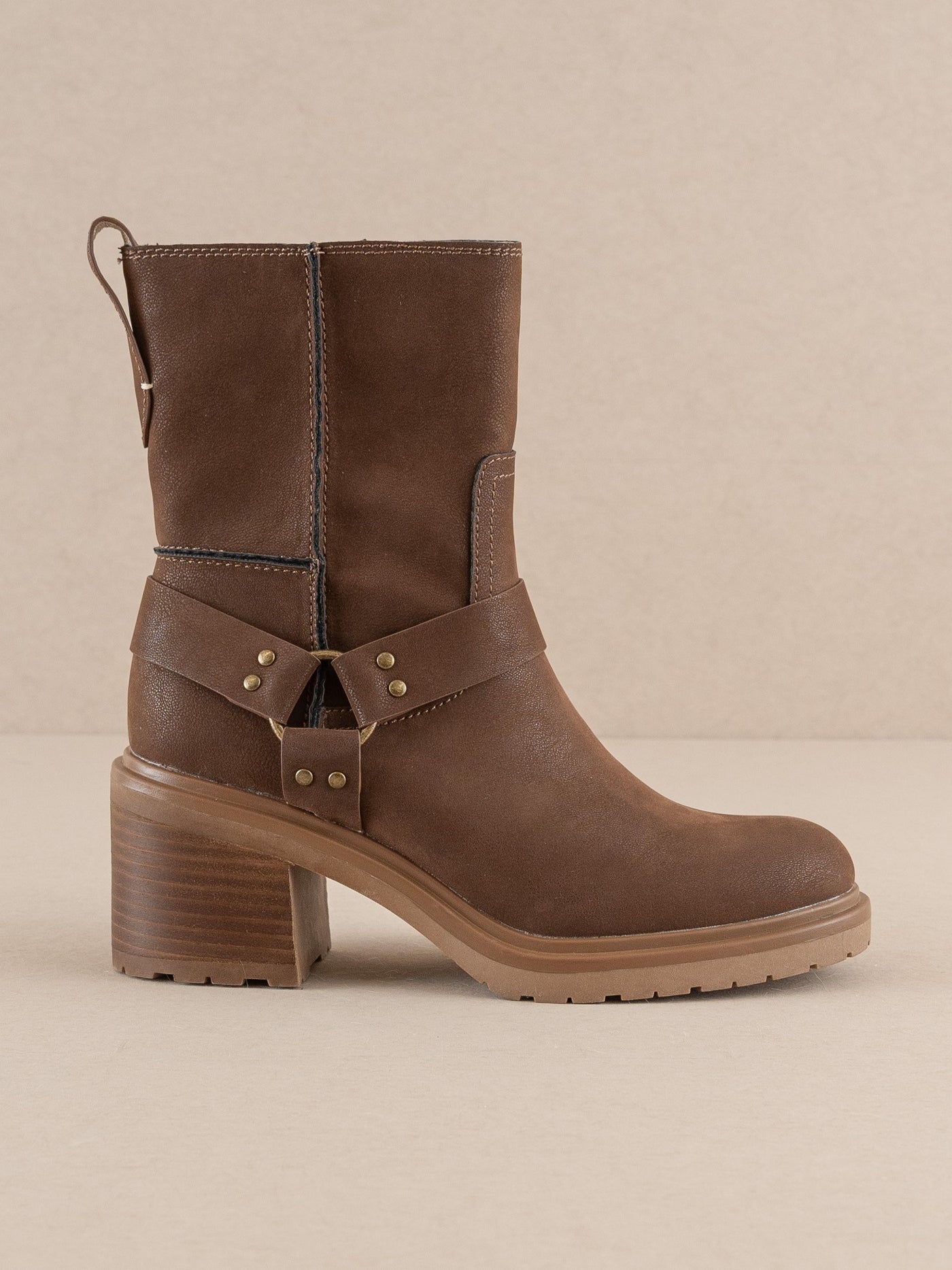 The Clyde Moto Ankle Boots - Coffee