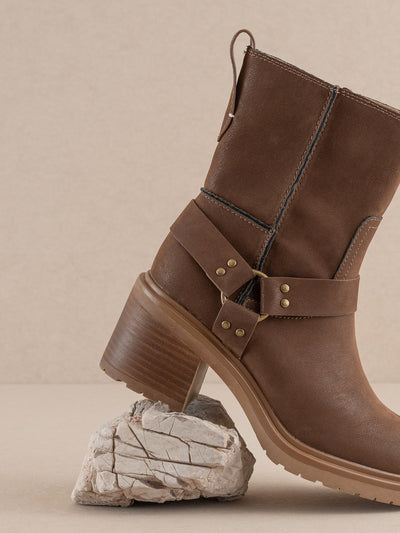 The Clyde Moto Ankle Boots - Coffee