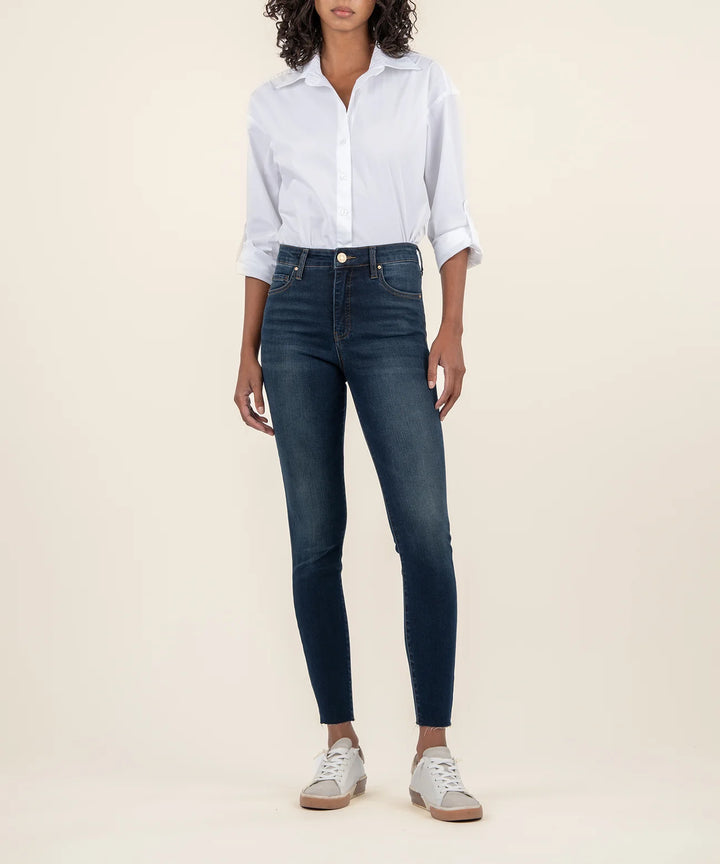 Connie High Rise Ankle Slim Fit Skinny Jeans - Smash W/Dk Base Wash