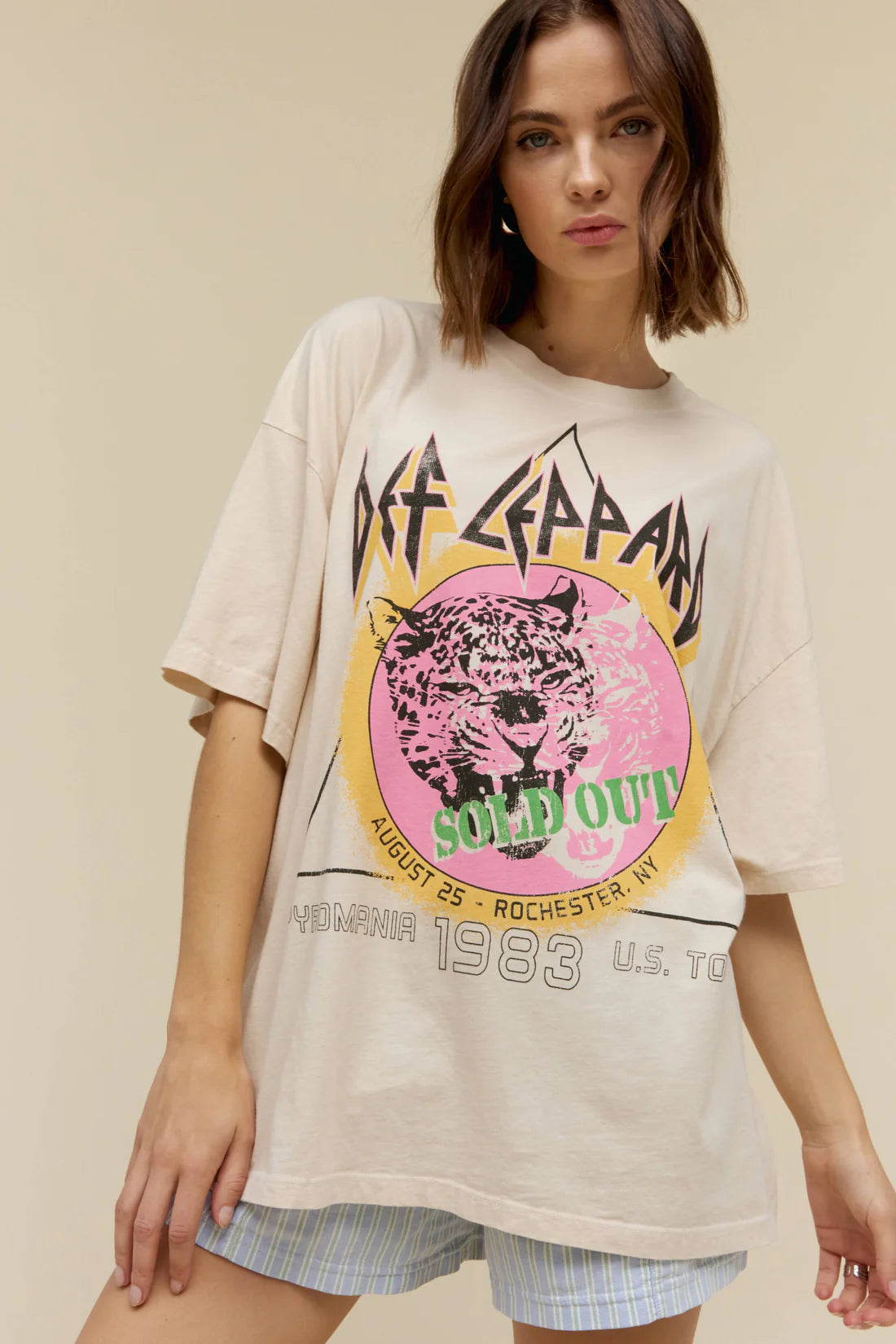 Def Leopard Sold Out 1983 O/S Tee - Dirty White