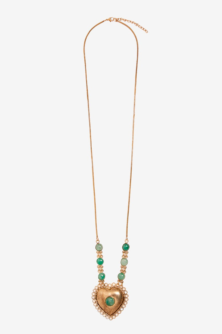 Long chain natural stone necklace