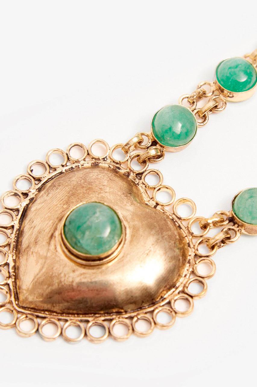 Long chain natural stone necklace