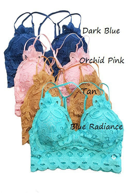 Crochet & Lace Bralette - Blue Radiance
