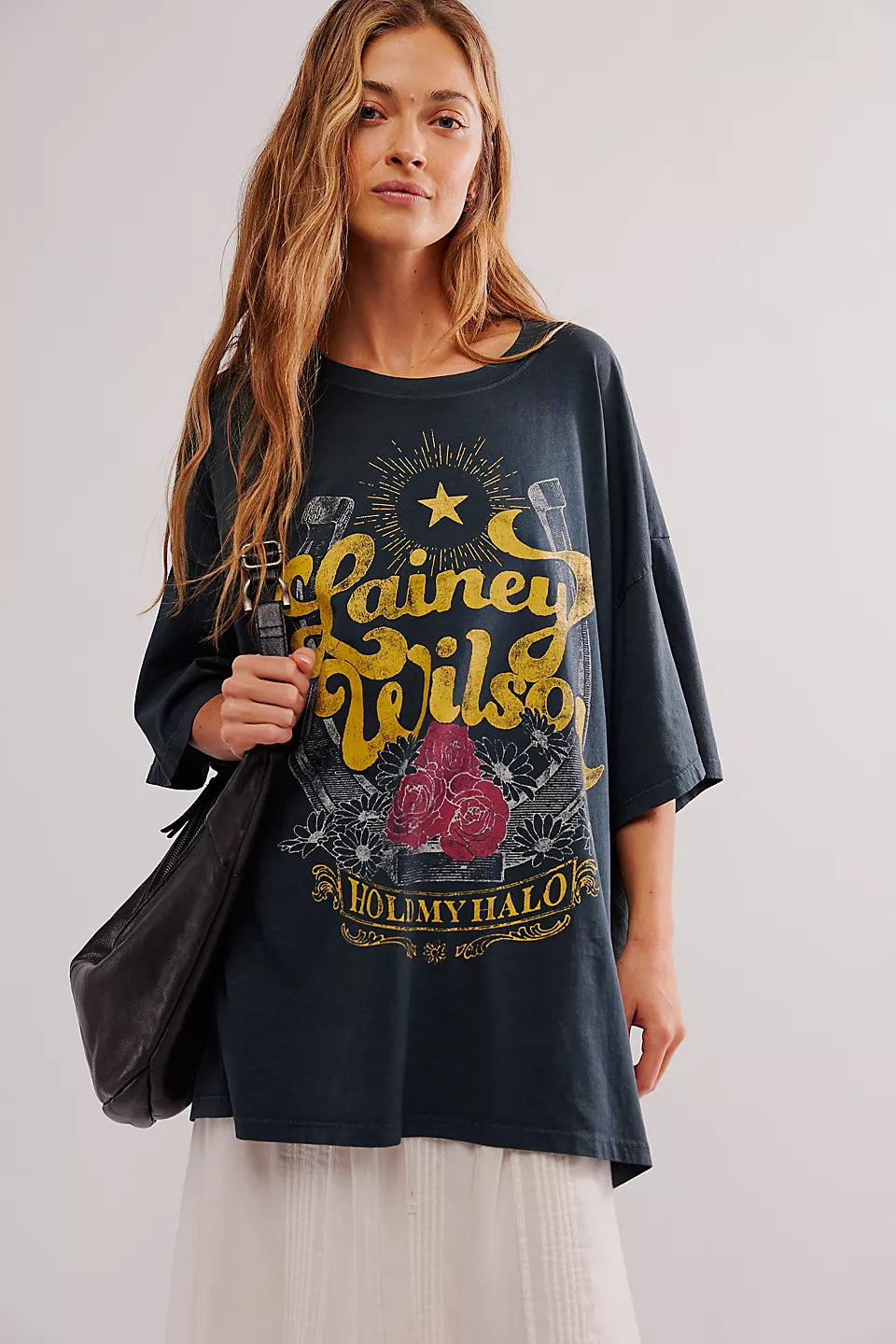 RESTOCKED! Lainey Wilson Hold My Halo O/S Tee - Vintage Black