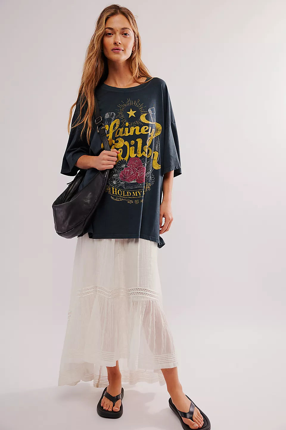 RESTOCKED! Lainey Wilson Hold My Halo O/S Tee - Vintage Black