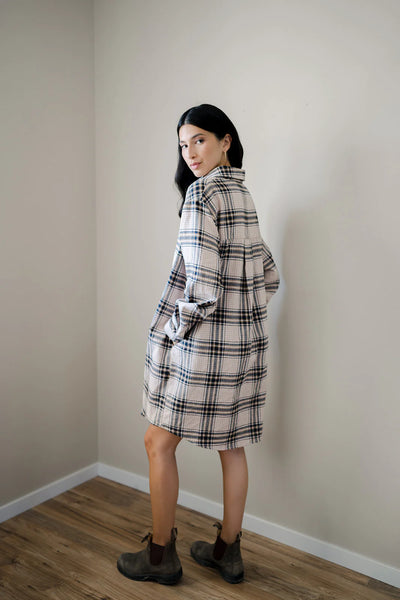 Erika Flannel Plaid Shirt Dress