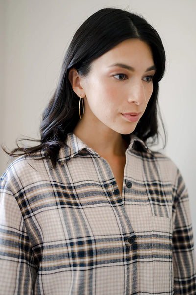 Erika Flannel Plaid Shirt Dress