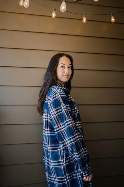 Erika Flannel Plaid Shirt Dress