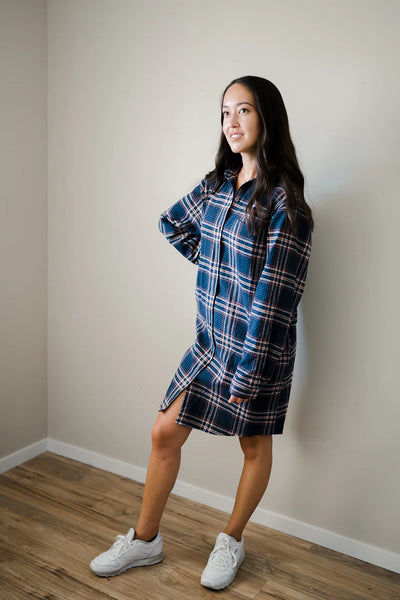 Erika Flannel Plaid Shirt Dress