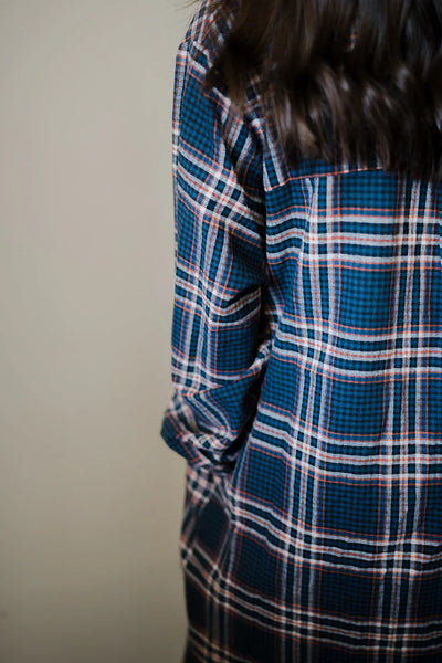 Erika Flannel Plaid Shirt Dress