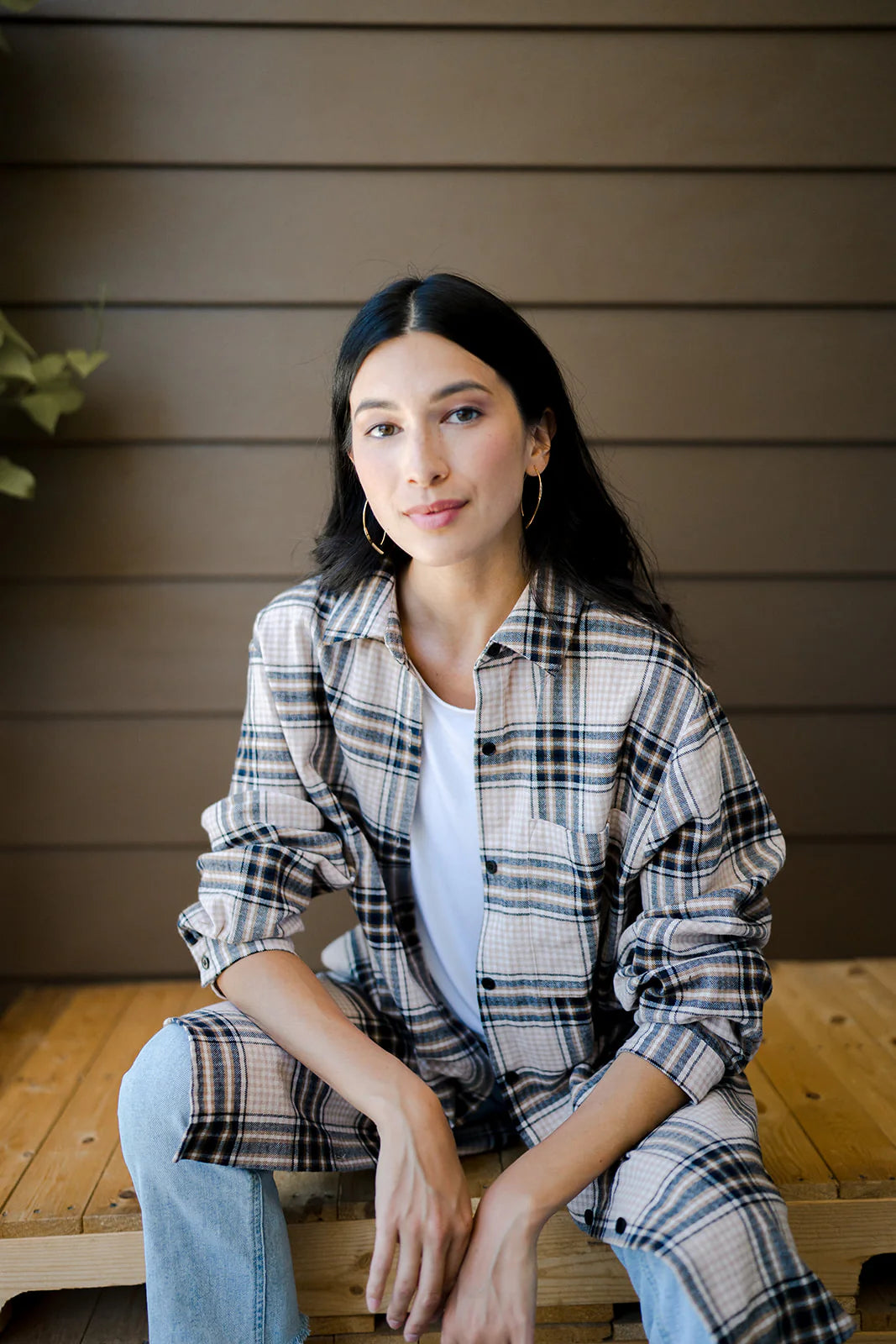 Erika Flannel Plaid Shirt Dress