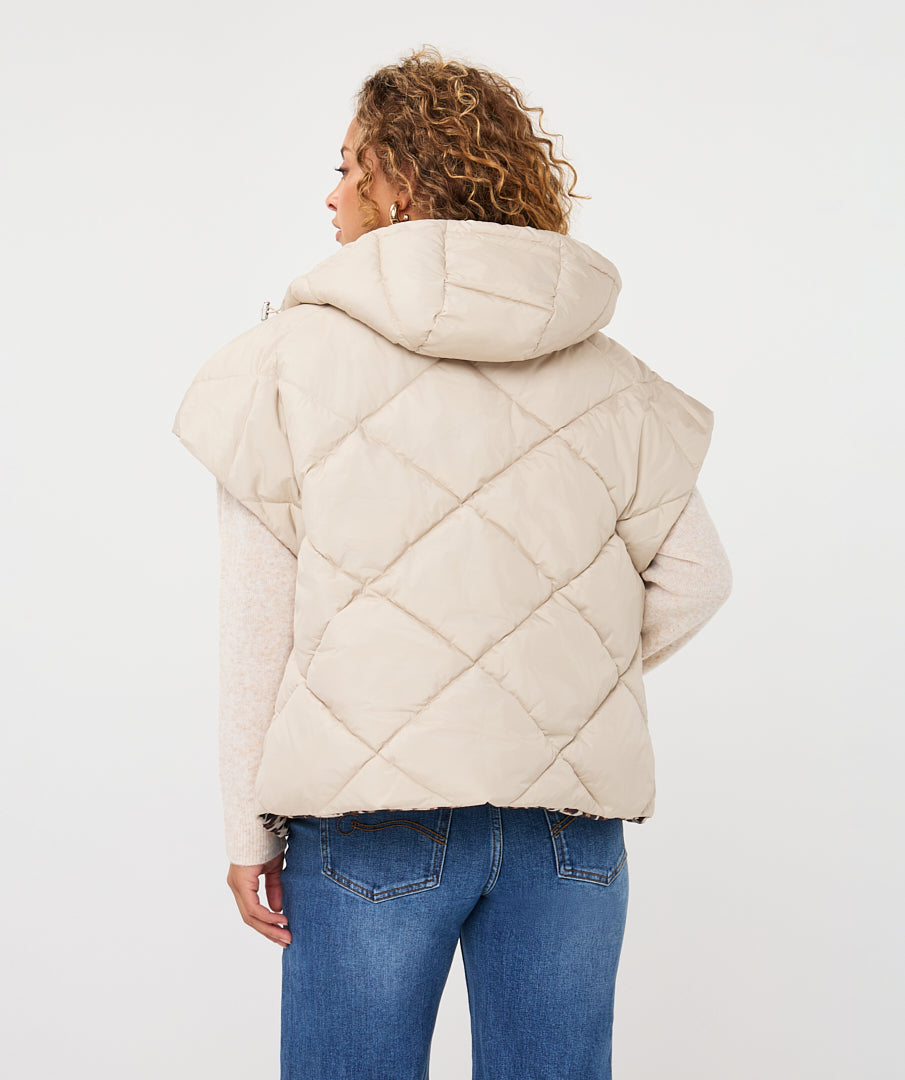 Reversible Leopard Poncho Jacket