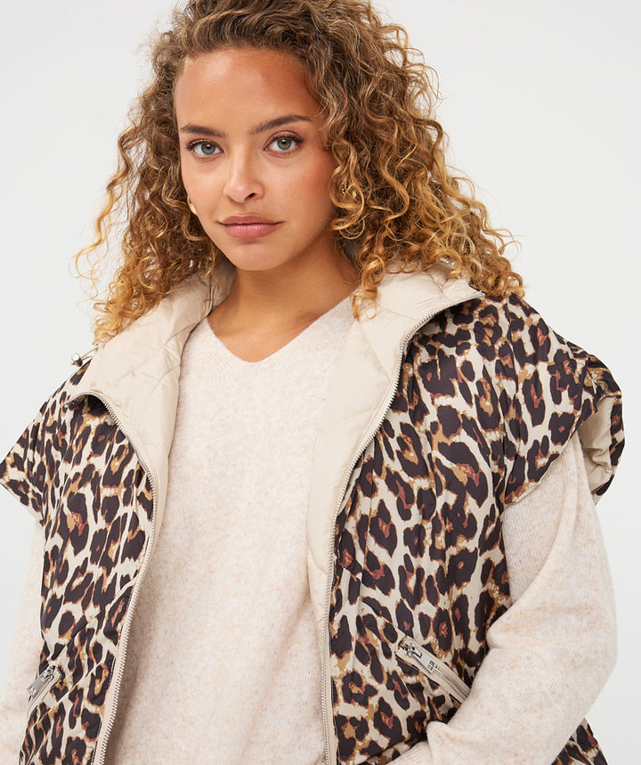 Reversible Leopard Poncho Jacket
